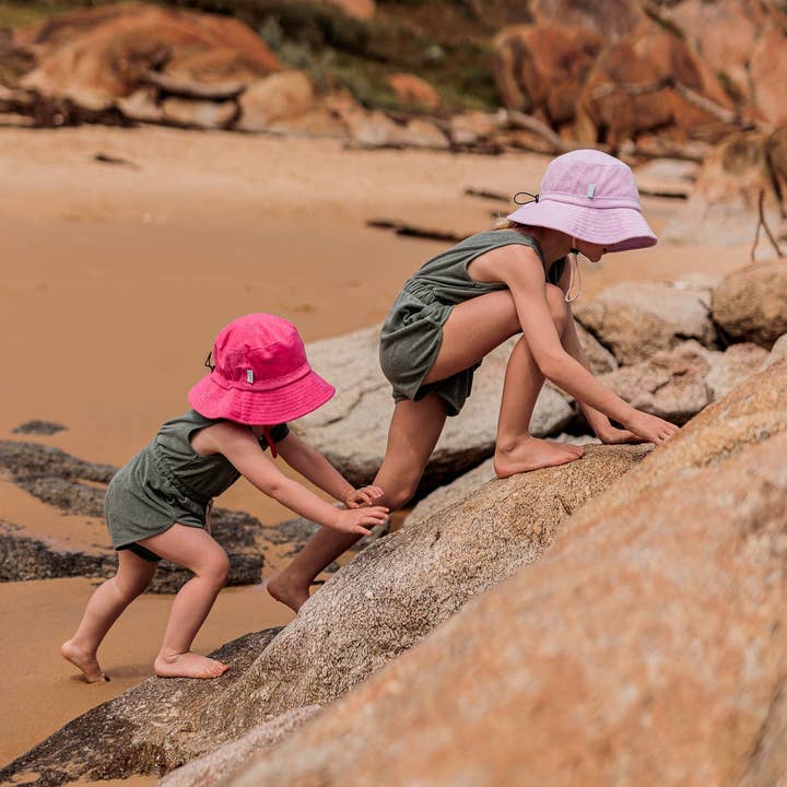 Acorn Kids - Wholesale Bucket hat – kids - Pink Terry Towelling Bucket Hat9