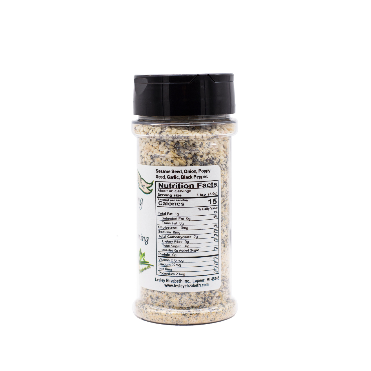 Lesley Elizabeth - Wholesale Dried Spice Mix - Everything Bagel – Salt-Free Seasoning (250mL PET)2