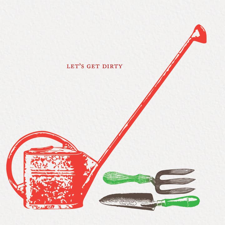 Ampersand M Studio - Vente Cartes de déclaration d'amour - Carte de vœux sexy de la Saint-Valentin "Get Dirty Garden Tools".1