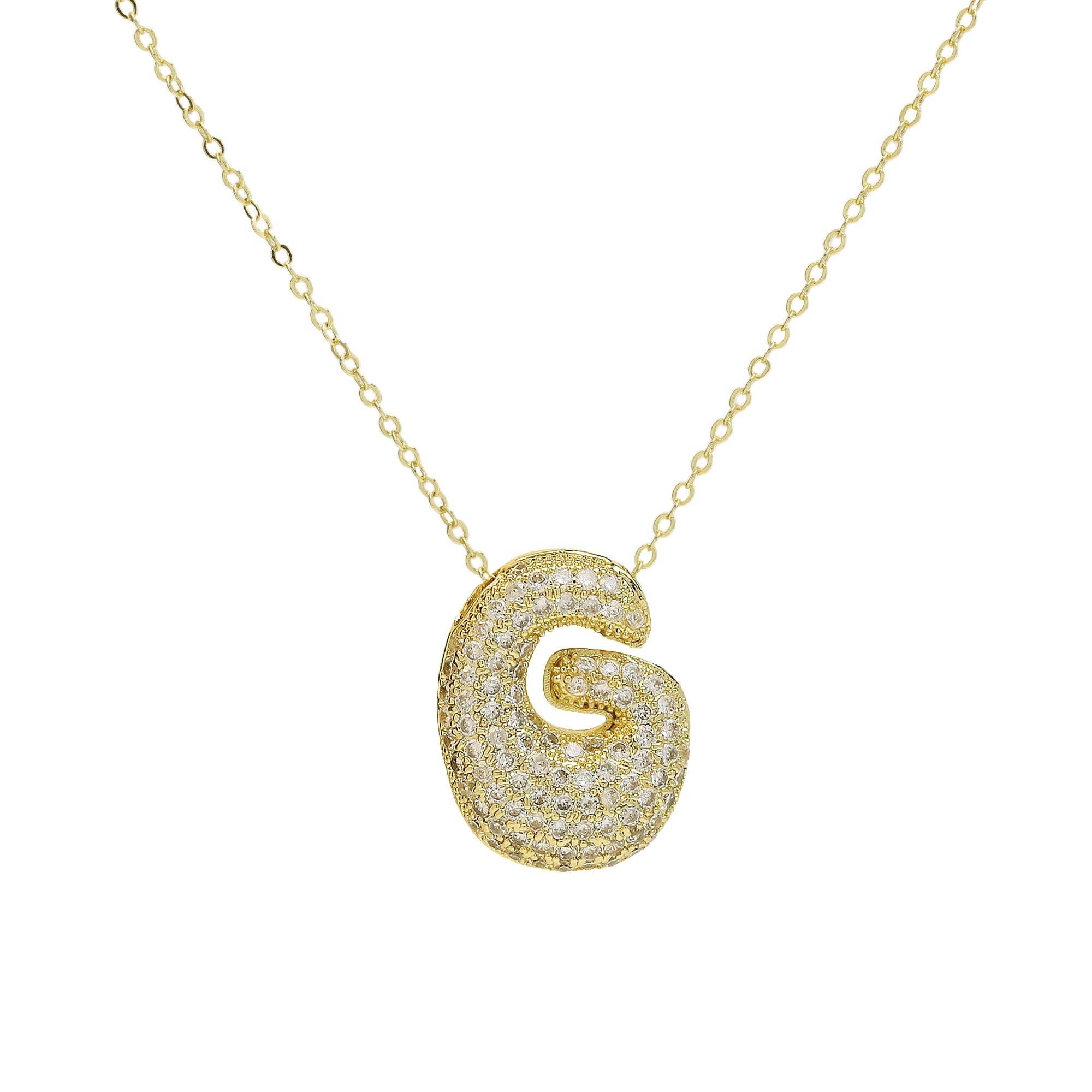 Savvy Bling - Venta al por mayor Collares con colgantes/abalorios - Collar Initial Cz Waterdrop en oro de 18 quilates6