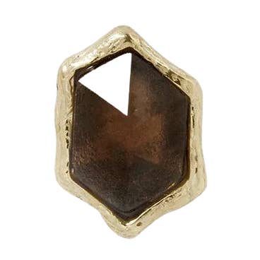 Pump Up The Volume Smoky Quartz - 14K Gold Threadless End for wholesale by Piercing-zone