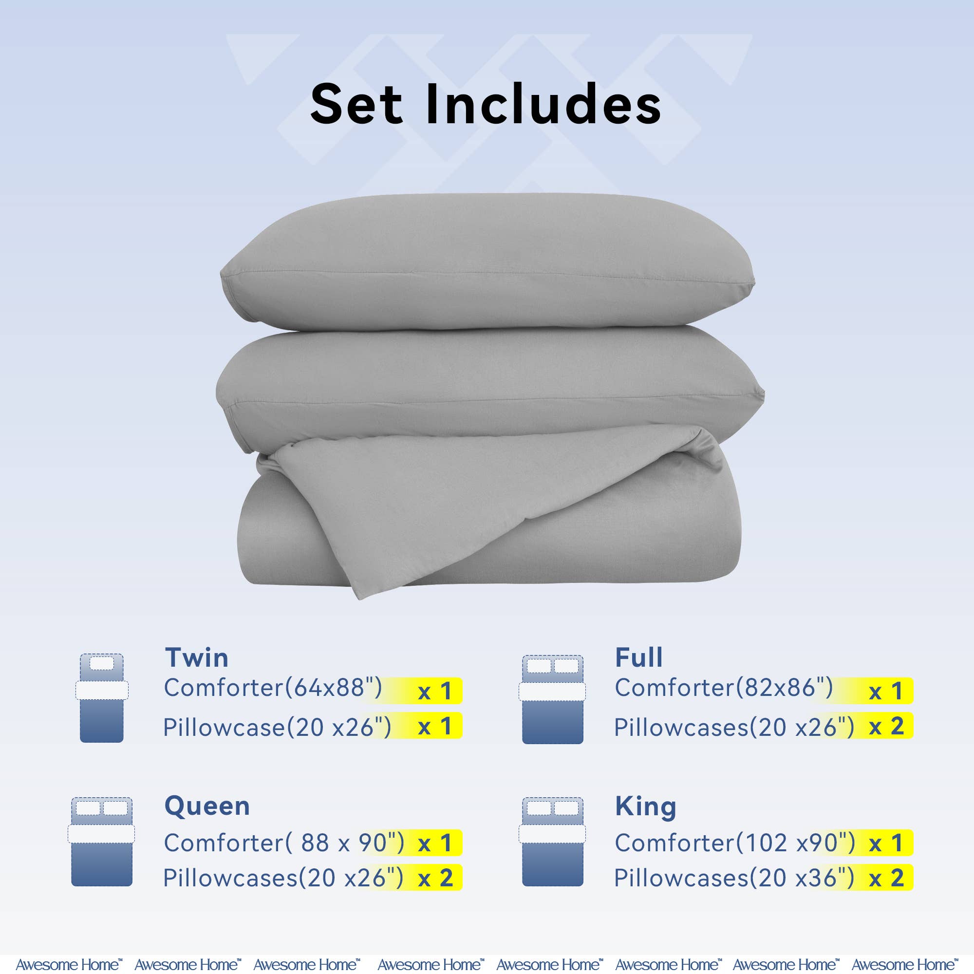 Awesome Home - Wholesale Bedding Set - Soft Easy Care Jersey Comforter Set, 2-Piece10