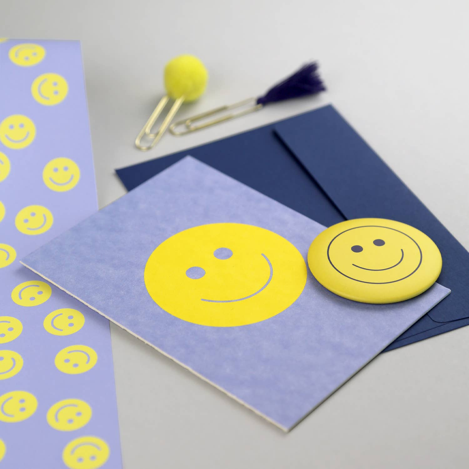 Kunst an Papier – Engroshandel Postkort – Postkort med Smiley i træmasse3