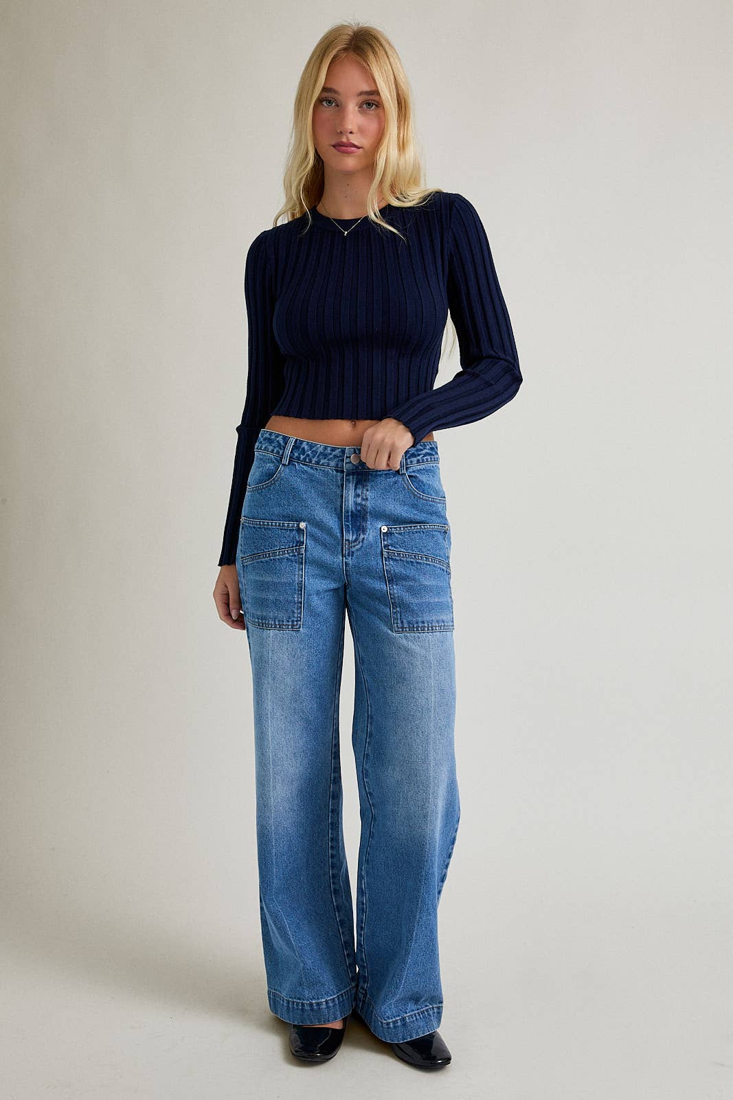 LE LIS - Wholesale Blouse - Women's - BACK SHIRRING LONG SLEEVE TOP10