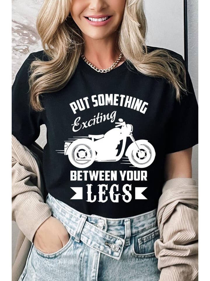 COLORBEAR - Wholesale T-Shirt (Graphic) - Women's - Put Something Exciting Motorcycle Graphic Tee