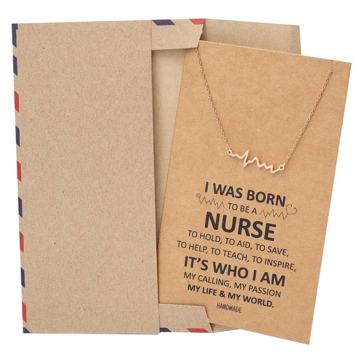 Quan Jewelry - Vendita all'ingrosso Collana con ciondolo/pendaglio - Collana con cardiogramma Macaria, regalo per infermiera20