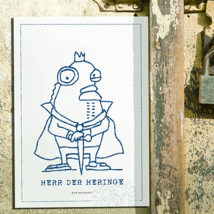 Postcard "Lord of the Herrings" | daring fish card herring for wholesale by Prinzenart