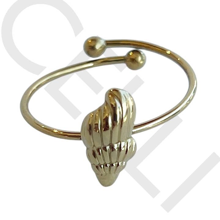 Steel Ring - mini shell for wholesale by Celli Biju
