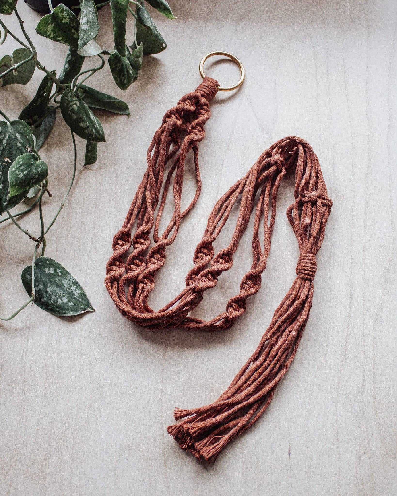 Modern Bo Studio – Vasos suspensos por atacado – Suporte para Planta em Macramê Simples com Torção5