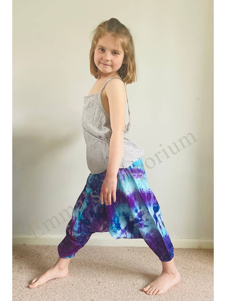 Emma's Emporium - Wholesale Trousers – Kids - Children's Tie Dye Drop Crotch Harem Trousers1