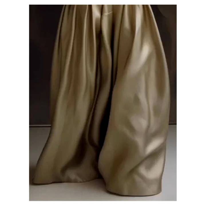KHAKI Loose Wide Leg Solid Color Casual Pants Bottoms Trousers for wholesale on Faire7