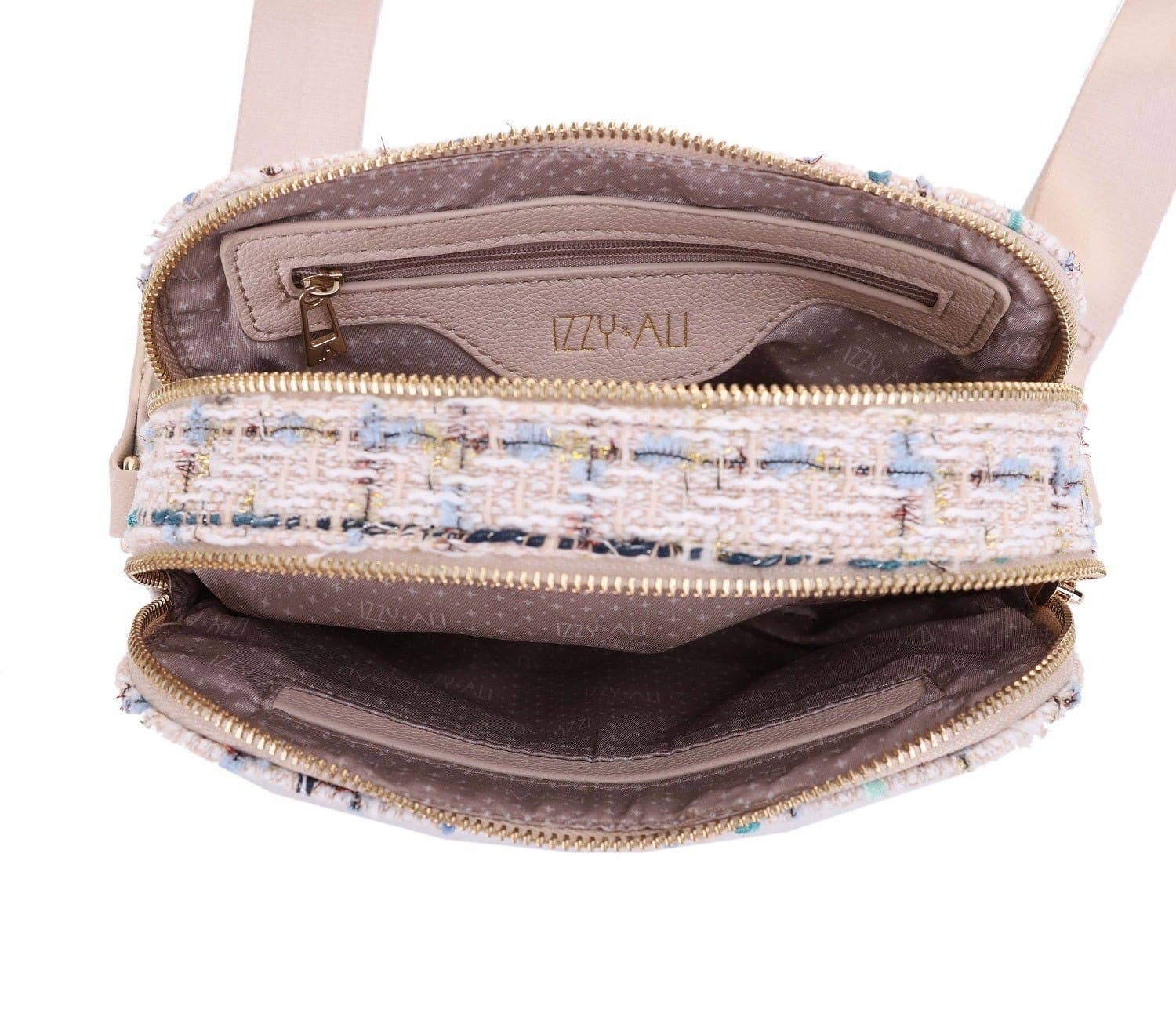 MiMi Wholesale - Wholesale Crossbody Bag - Women's - Graciela Tweed Double Zip Women's Crossbody Bag5