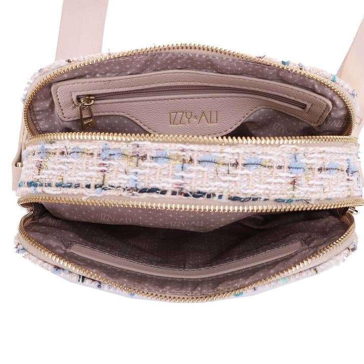 MiMi Wholesale - Wholesale Crossbody Bag - Women's - Graciela Tweed Double Zip Women's Crossbody Bag5