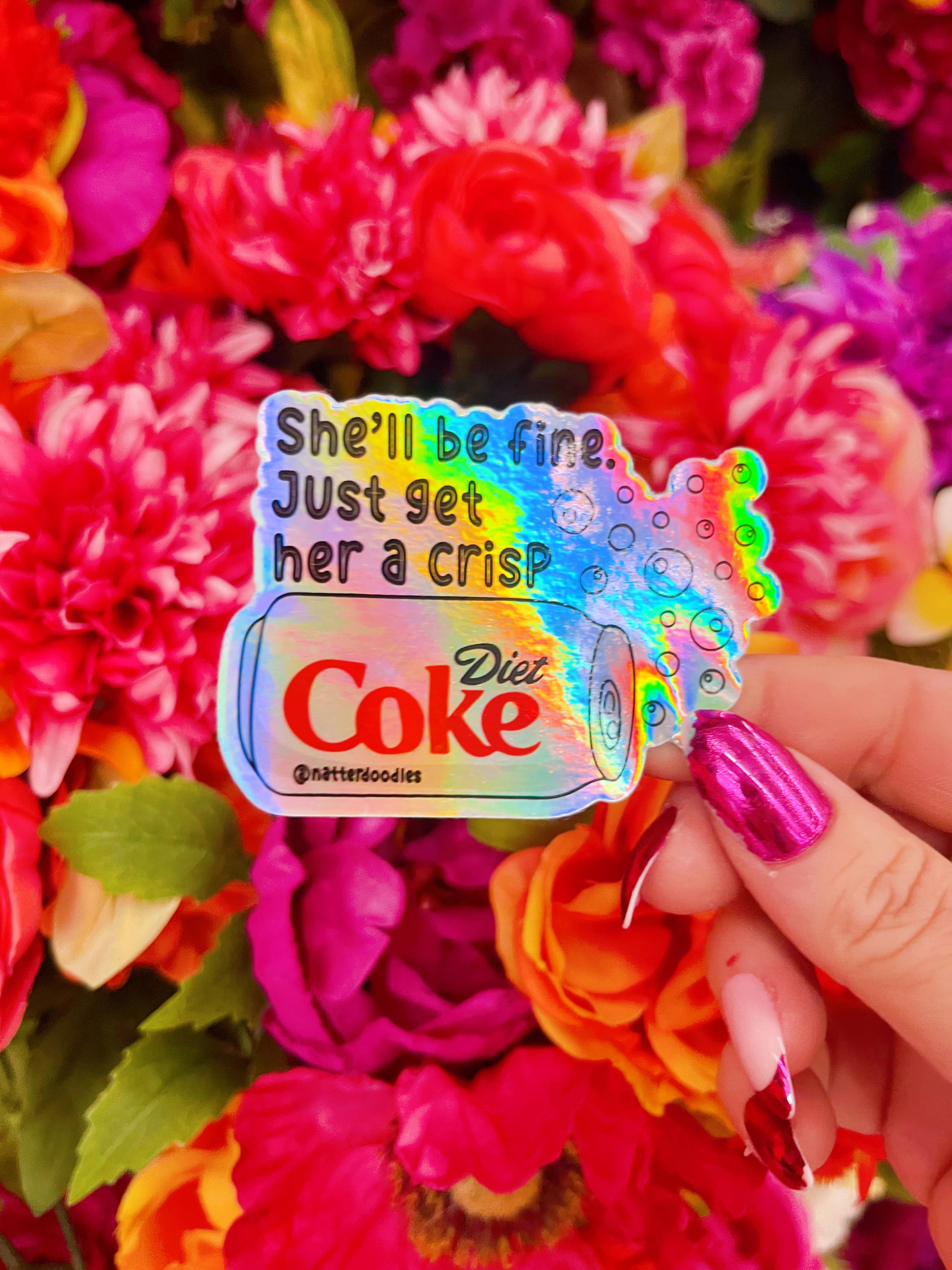 NatterDoodle - Wholesale Sticker - Get Her a Crisp Diet Coke Funny Soda Girly Bubbly Sticker2