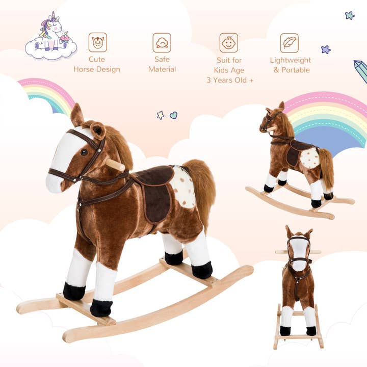 39F Inc. - Wholesale Rocking Horse - Kids - Plush Rocking Horse with Saddle and Sounds for Kids7