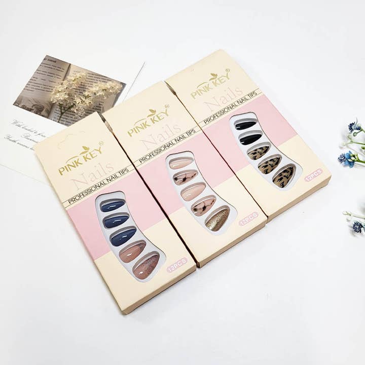 Assorted Color Pre Glued Press On Nail Set for wholesale on Faire