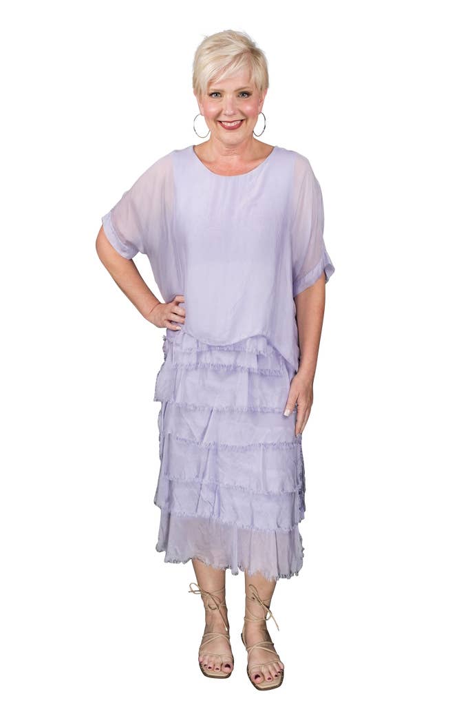 TINA Stephens Italy/Tees By Tina - Wholesale Dress - Women's - Gail Tiered Ruffle Dress (DQ206)8