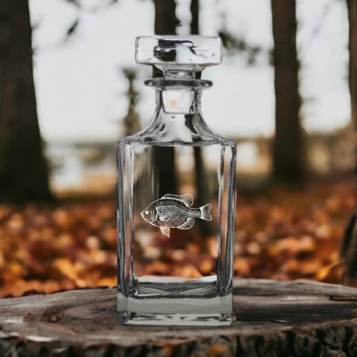 Bluegill 26oz Premium Bourbon Whiskey Decanter for wholesale by Texan Customs