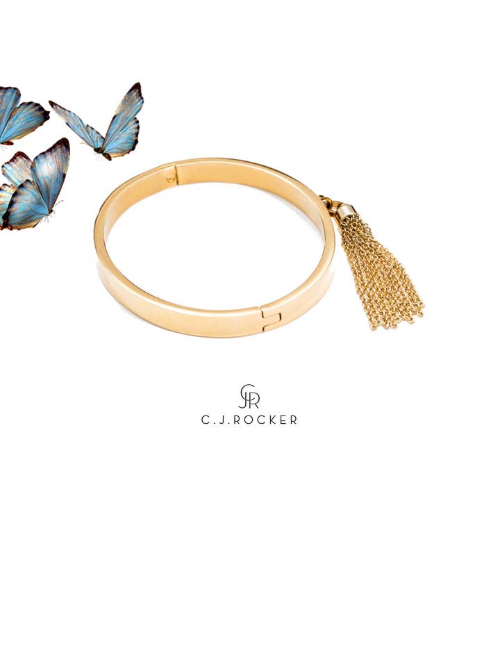 Tassel Chill The F Out ! Bracelet | Or, argent, or rose pour la vente par C.J.ROCKER