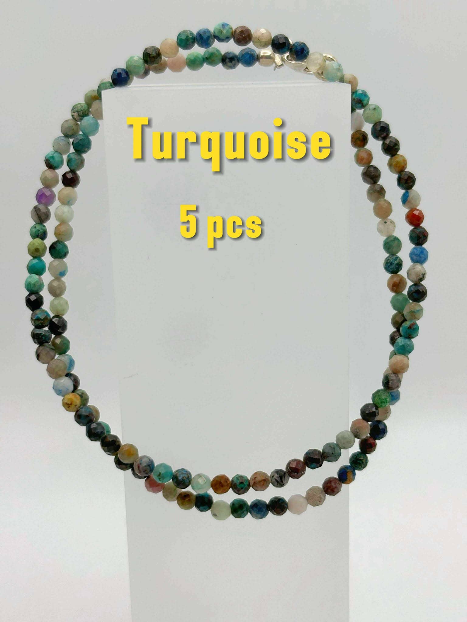 Csr jewelry design – wholesale Beaded/pearl necklace – Elegant Sterling Silver Faceted Bead Gemstone Necklace6