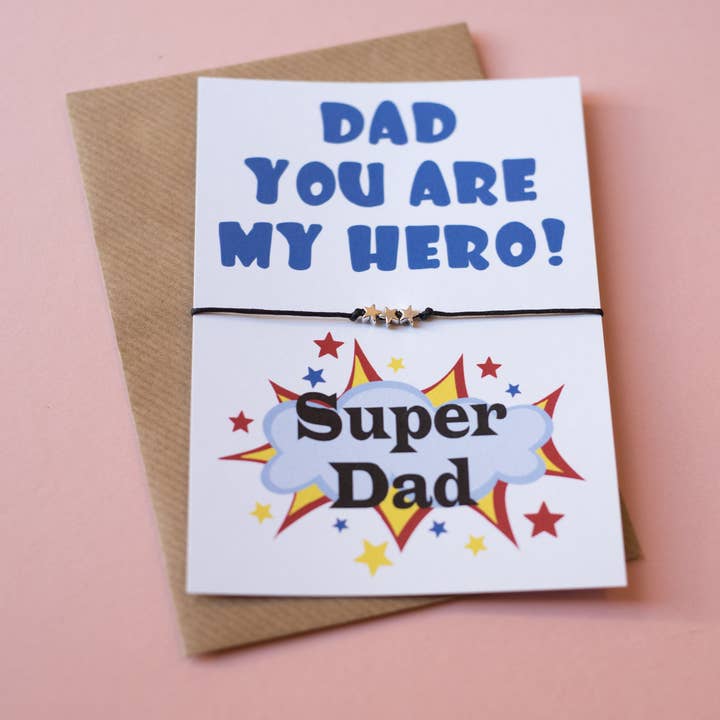 Stampa cartolina A6 - Dad My Hero per la vendita all'ingrosso da parte di Dios Designs