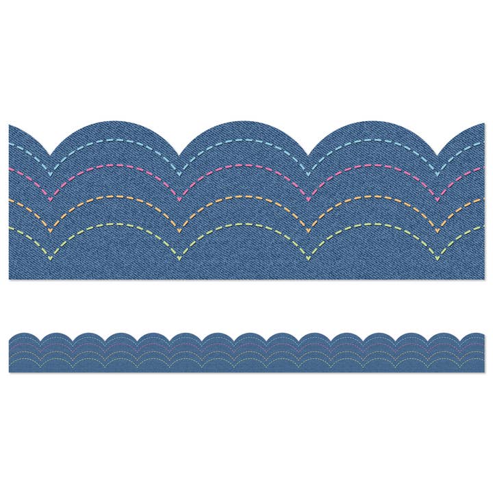 Carson Dellosa Education - Wholesale Bulletin Board - Crafty and Cool Denim Straight Bulletin Board Borders