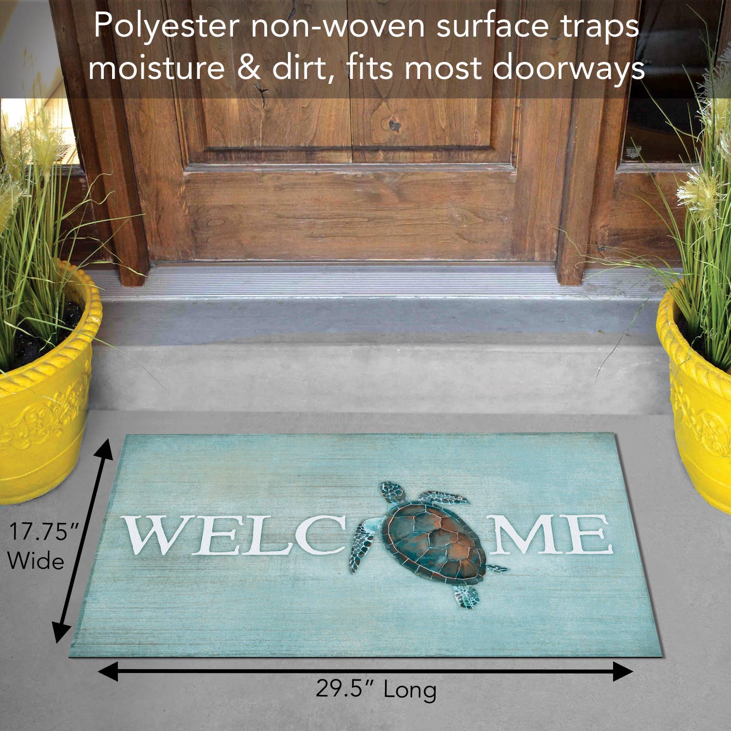 CounterArt/Highland Home/Thirstystone - Vente Paillasson - Tapis d'entrée intérieur/extérieur Sea Turtle Welcome2