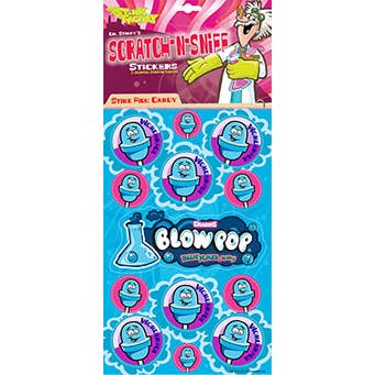 Blow Pop Blue Razz Scratch-N Sniff Sticker for wholesale by JFL Enterprises