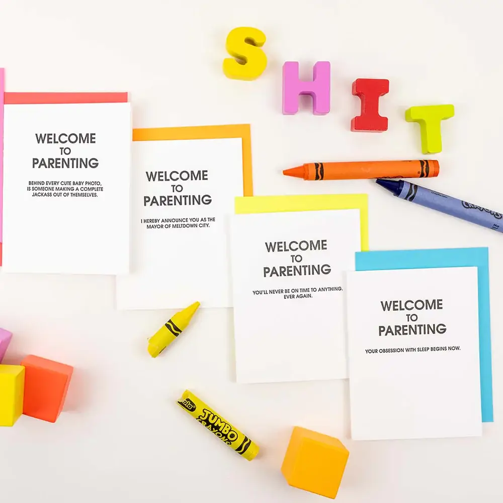 Chez Gagné – postal de bebé por atacado – Parentalidade: Nunca Mais Chegarás a Horas - Cartão de Parentalidade Divertido2