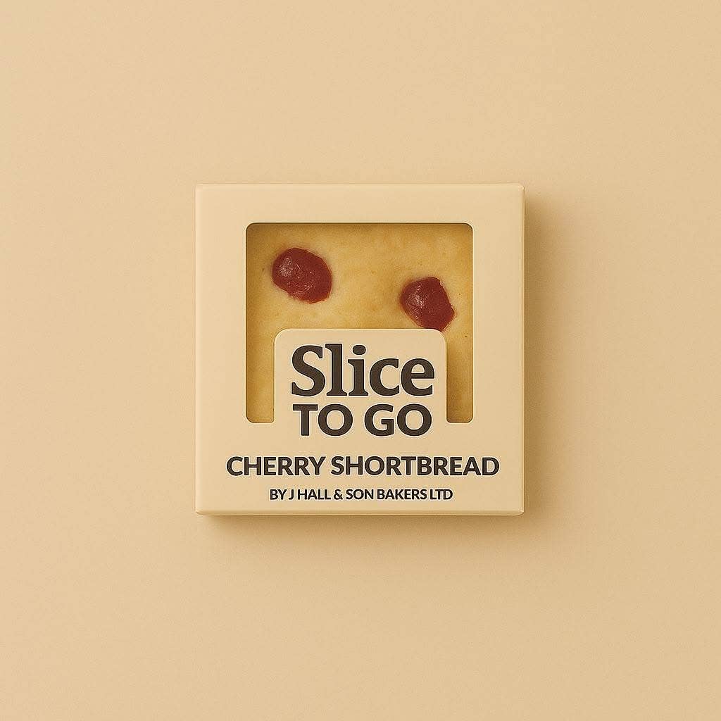 J Hall & Son Bakers LTD – wholesale Biscuit – Slice To Go Cherry Shortbread Square0