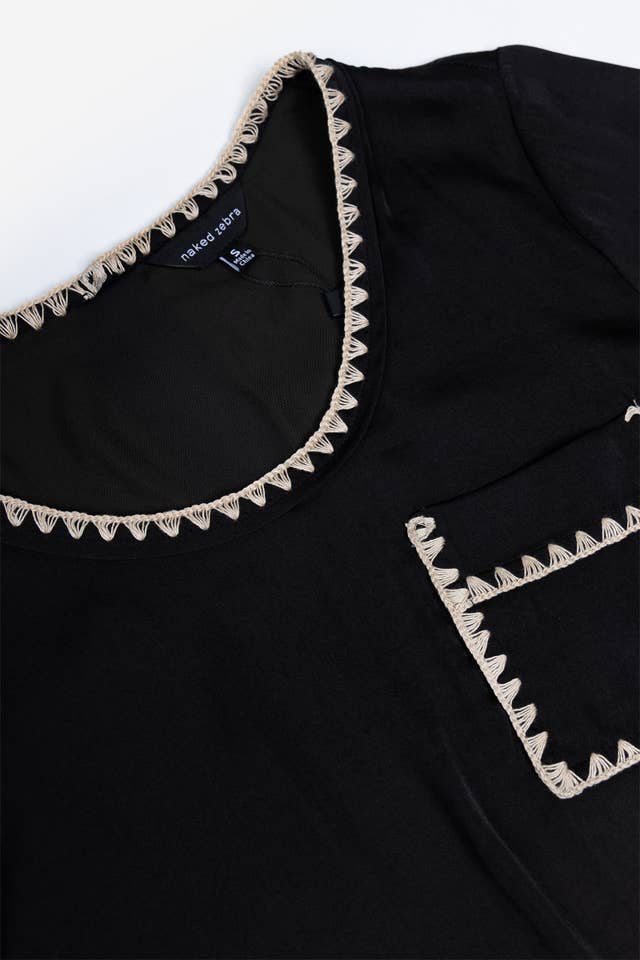 Naked Zebra - Vendita all'ingrosso Camicetta - Donna - Blusa a maniche corte con punto coperta6