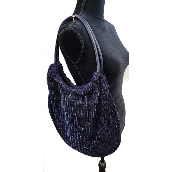 Ricki designs - Venta al por mayor Bolso con correa - Mujer - HOBO CROCHET/ABALORIOS #CB 13272 AZUL
