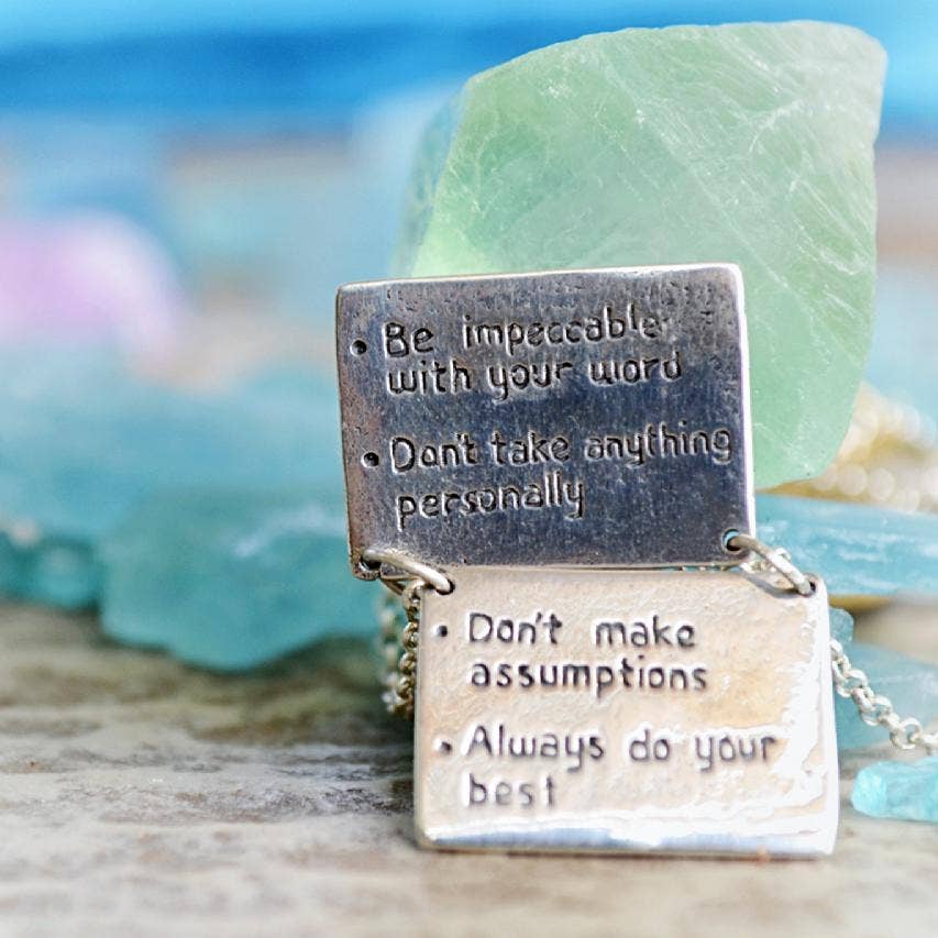 Jewelry Evolution - Wholesale Pendant/Charm Necklace - The Four Agreements Book Necklace9