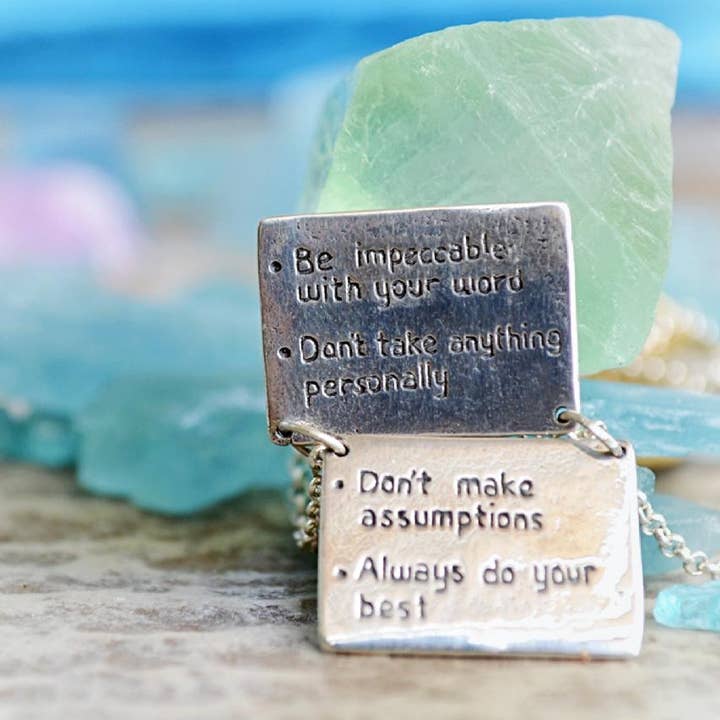 Jewelry Evolution - Wholesale Pendant/Charm Necklace - The Four Agreements Book Necklace9