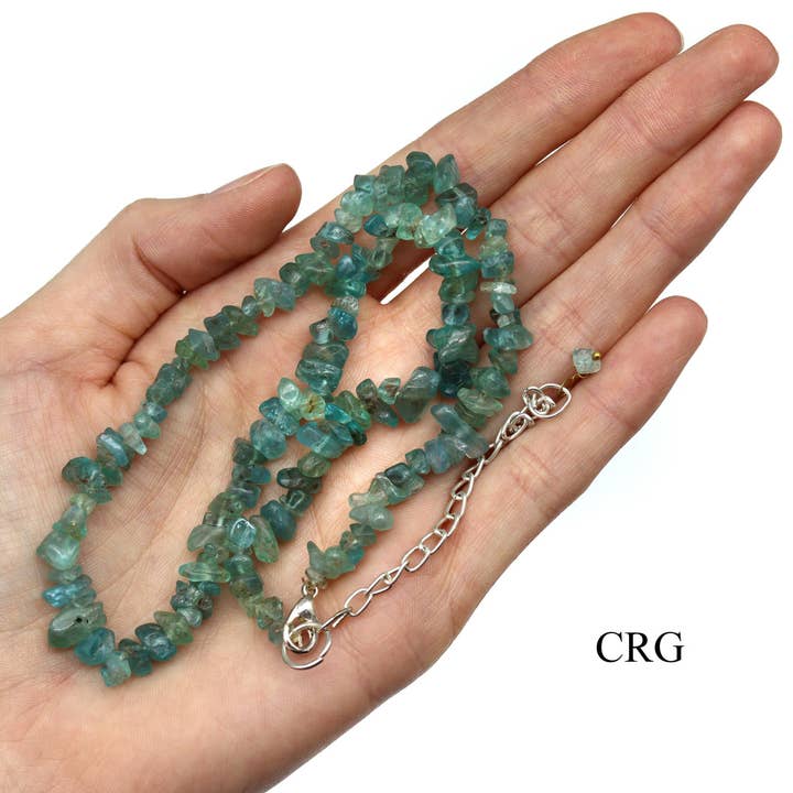 Crystal River Gems LLC - Vente Parures de bijoux - Lot de 4 - Collier ras du cou en apatite/copeaux de 16 pouces2