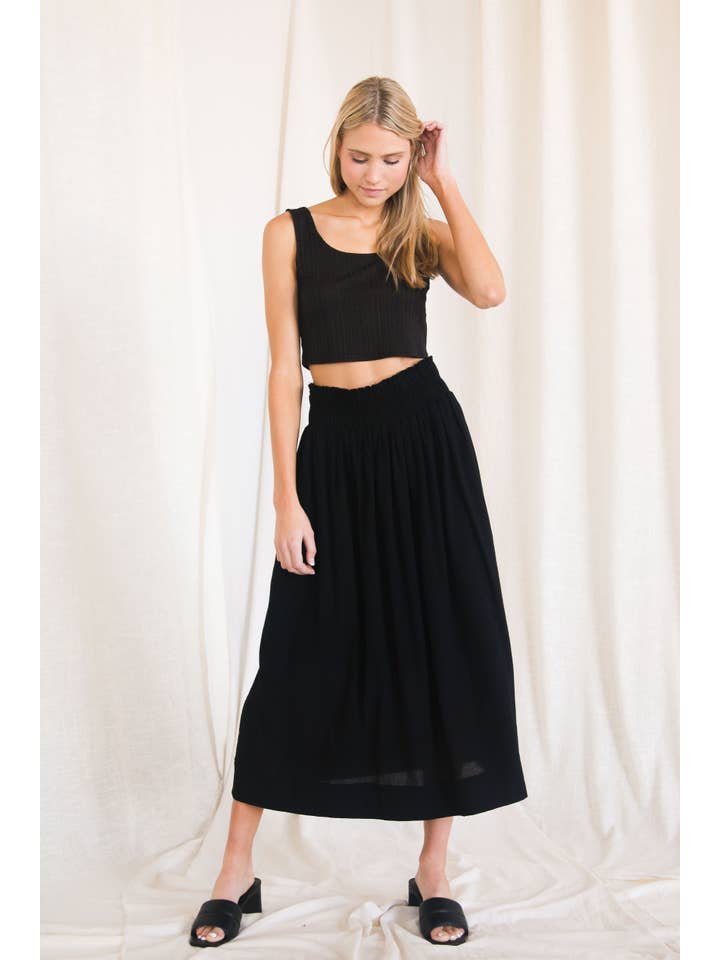 Black Cotton Maxi Skirt for wholesale on Faire
