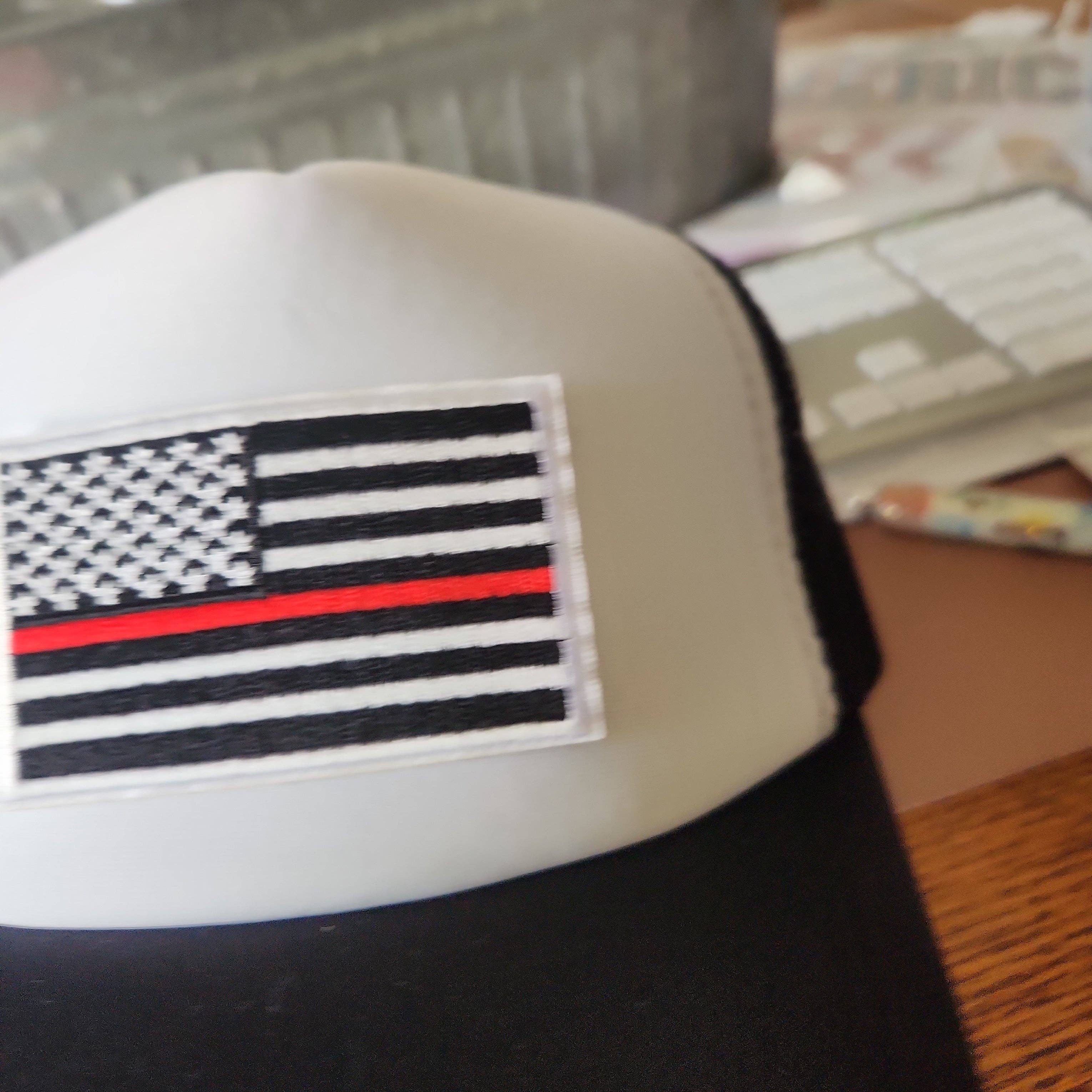 Texas Transfers - Vendita all'ingrosso Toppe - Toppa da stirare Vigile del Fuoco/Bandiera Linea Rossa2