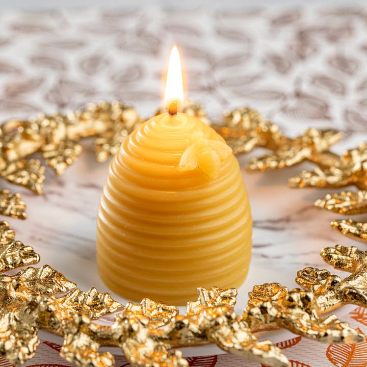 Beeswax Hive Skep Candle for wholesale by Thistle & Bee Enterprises
