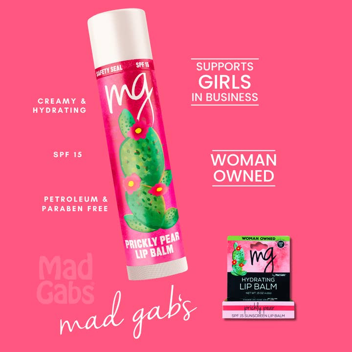 Mad Gab's - Wholesale Lip Balm - MG Prickly Pear SPF 15 Lip Balm Tube Open Stock7