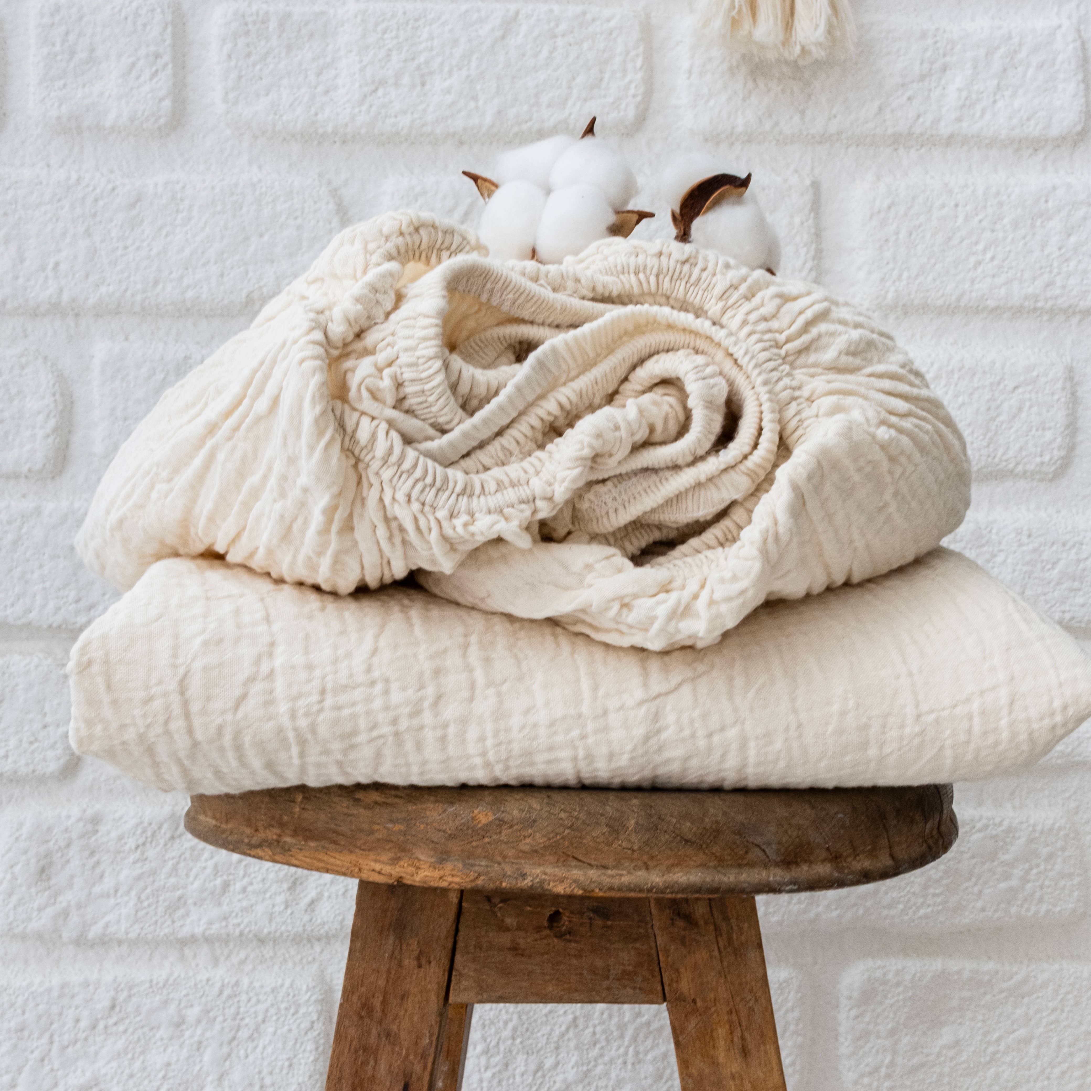 Naturloom - Wholesale Fitted Sheet - Organic Muslin Fitted Sheet GOTS Certified Bedding Set8