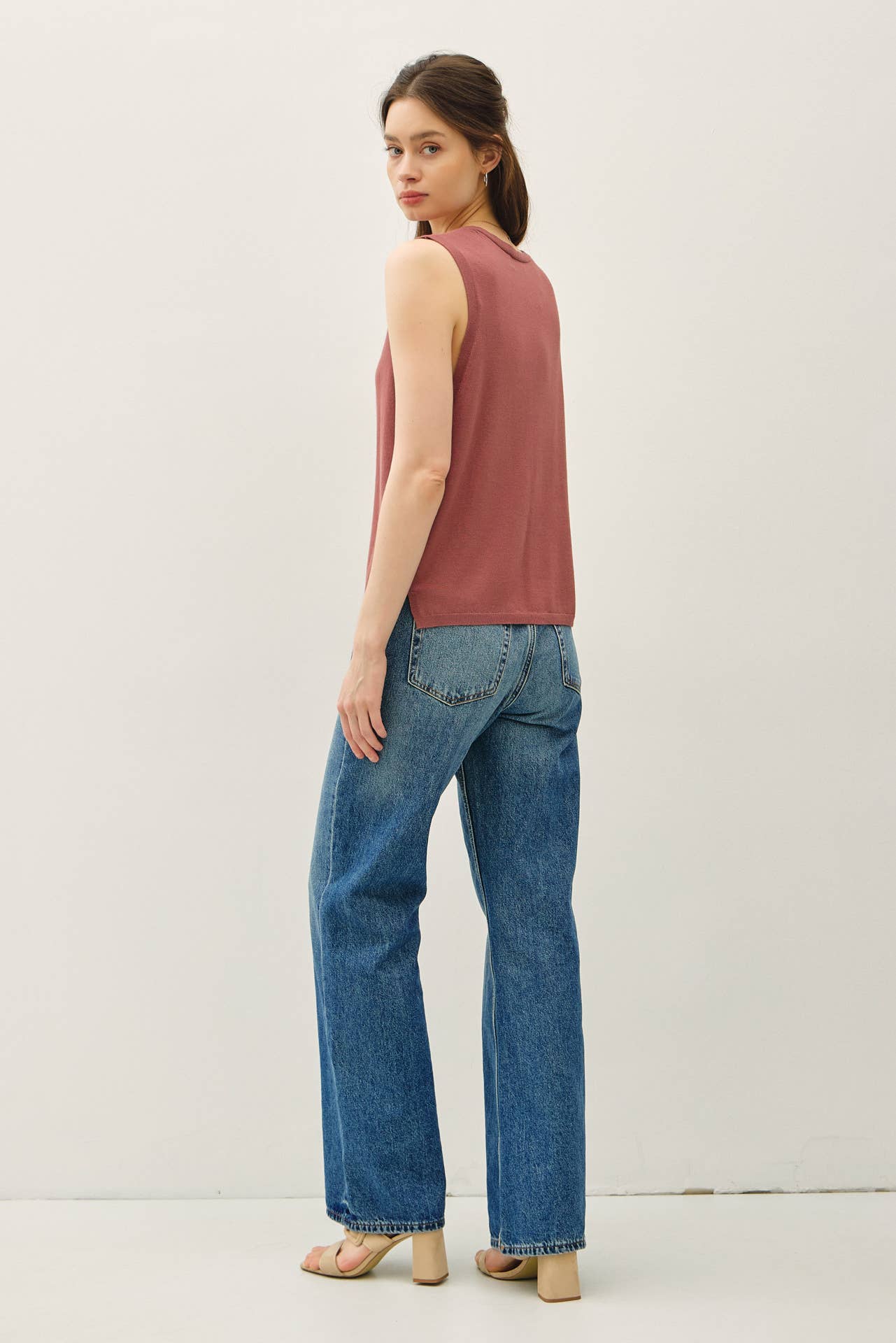 Be Cool - Wholesale Sweater Vest - Women's - BOXY CUT BUTTON UP V-NECK SWEATER VEST 23