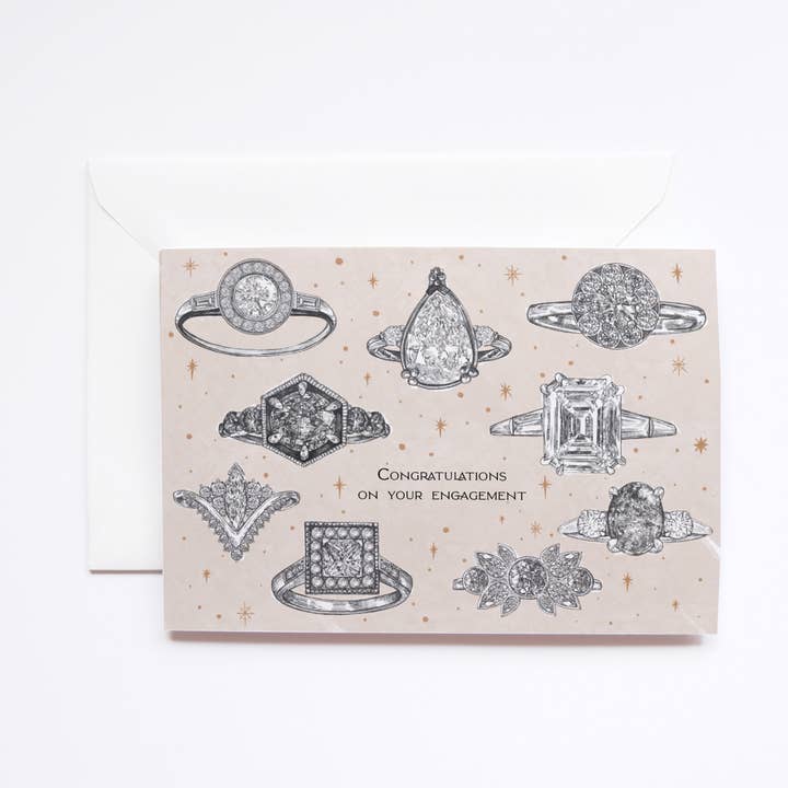 Carte de voeux de fiançailles vintage pour la vente par Deborah Panesar