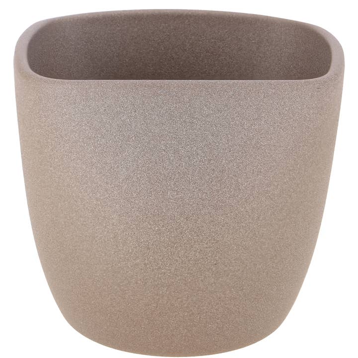 Vosteen - Wholesale Plant Pot - Cielo Art Square Mocha Structure Ceramic Tub