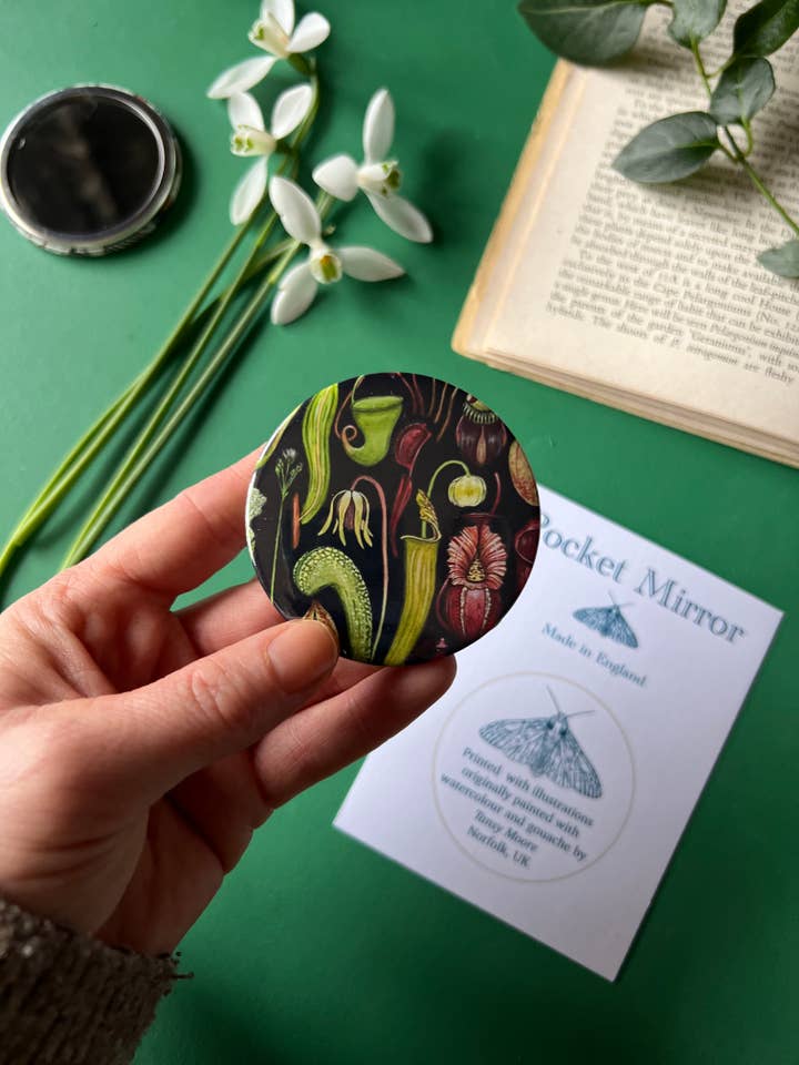 Carnivorous Plants Pocket Mirror for wholesale by Tansy Moore
