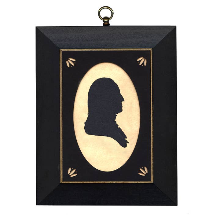 George Washington Stoff Vintage Silhouette, 5” x 7” für den Großhandel von Madison Bay Co. - Historical Home Decor Reproductions
