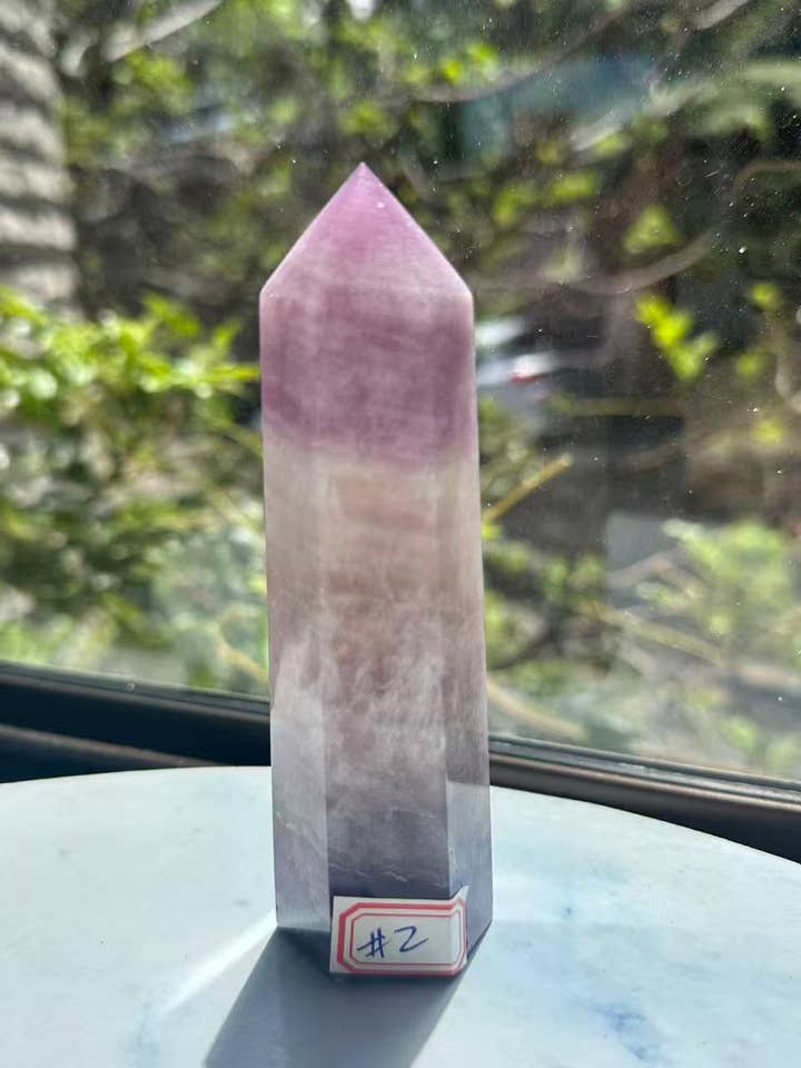 Large Purple Fluorite Tower | Genuine Brazilian Rainbow Fluorite Generator for Focus & Spiritual Protection #2 for wholesale by Moon Rituals