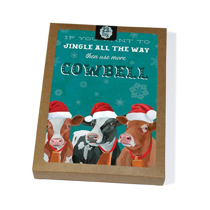 Boîte de cartes de Noël Cowbell pour la vente par 23rd Day Paper Goods