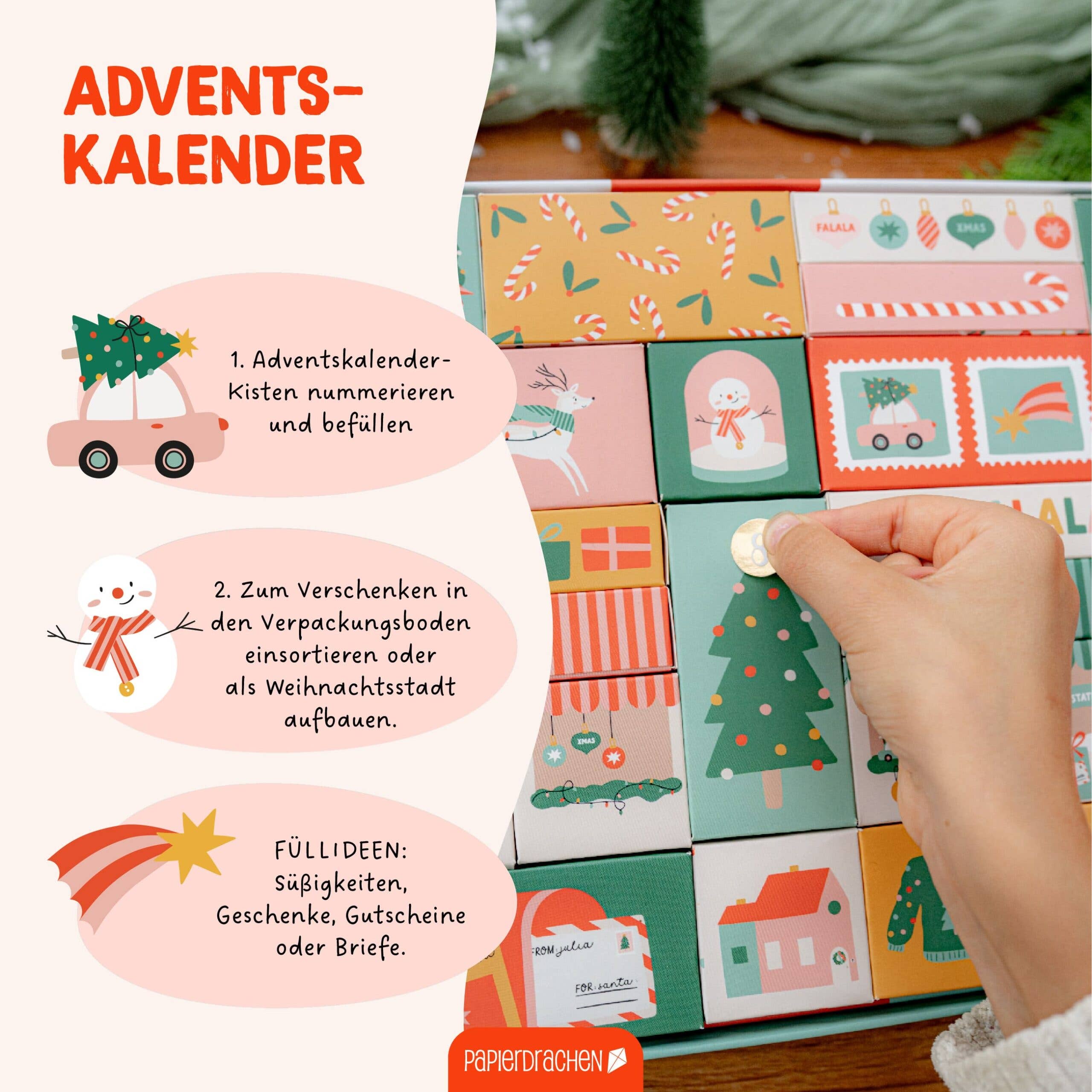 Papierdrachen - Wholesale Advent Calendar - Paper Kite Advent Box World Holly Jolly3