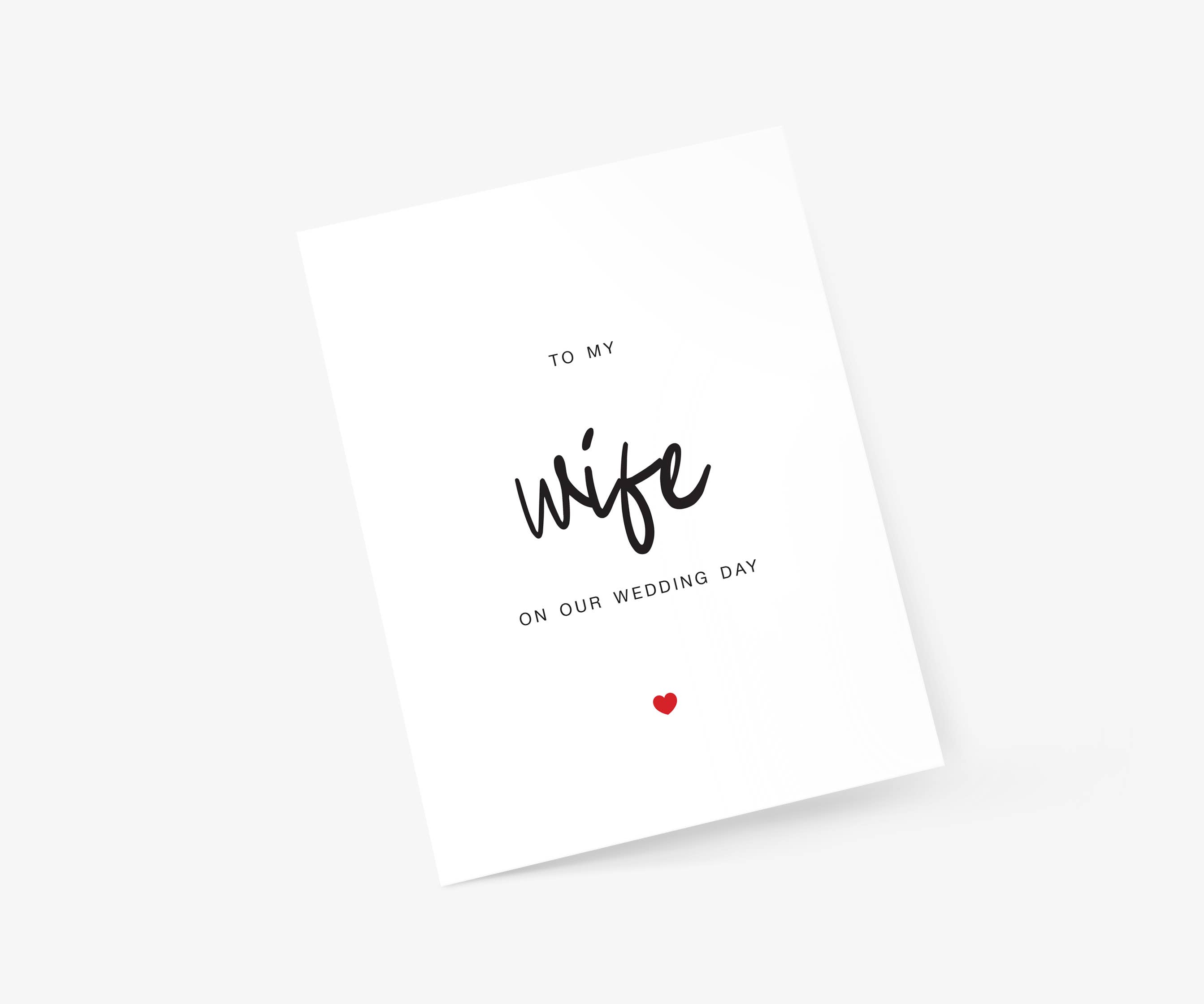Footnotes - Wholesale Wedding Card - To My Wife On Our Wedding Day - Wedding & Anniversary Card2