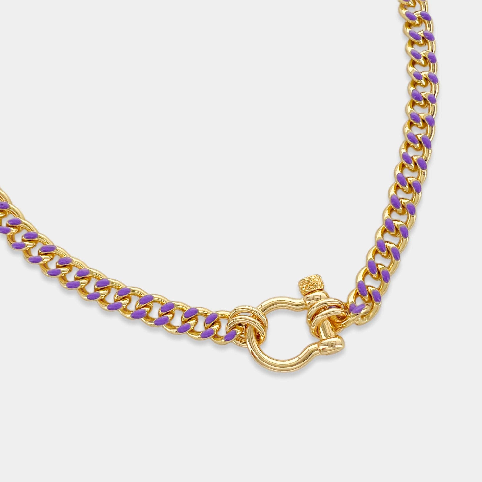 OMG Blings - Vente Collier maille et chaîne - ANK275 - Chaîne Gourmette Émaillée*7